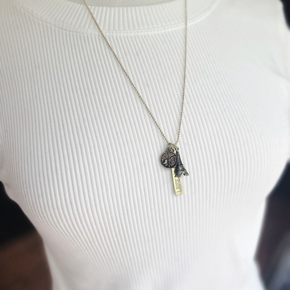 Coordinates of Paris charms with Eiffel Tower on 24” chain NWT - Picture 2 of 2